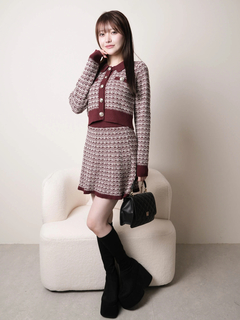 LIP SERVICE(リップサービス) |インナーショーパン付ツイードニットフレアスカート