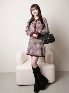 LIP SERVICE(リップサービス) |インナーショーパン付ツイードニットフレアスカート