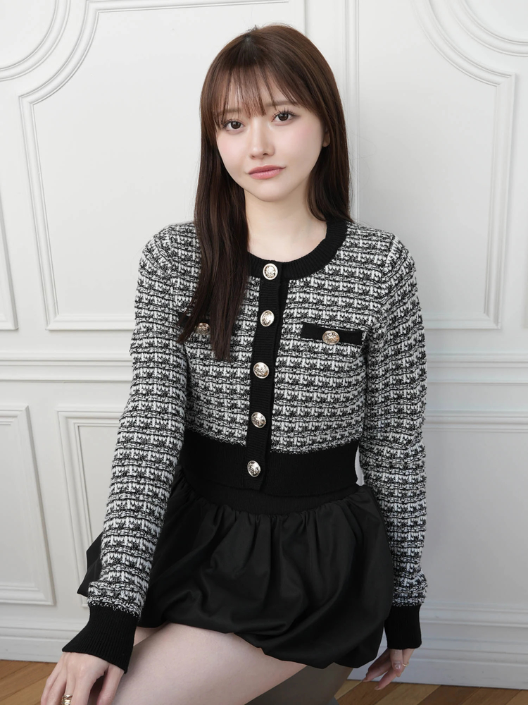 LIP SERVICE(リップサービス) |2wayカラーツイードニットカーディガン