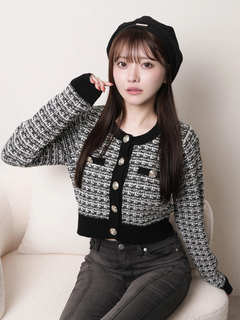 LIP SERVICE(リップサービス) |2wayカラーツイードニットカーディガン