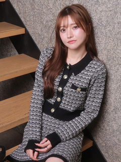 LIP SERVICE(リップサービス) |2wayカラーツイードニットカーディガン