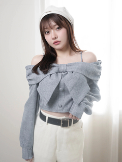 LIP SERVICE(リップサービス) |リボンオフショルロングスリーブトップス