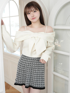 LIP SERVICE(リップサービス) |リボンオフショルロングスリーブトップス