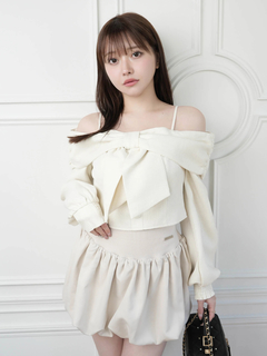 LIP SERVICE(リップサービス) |リボンオフショルロングスリーブトップス