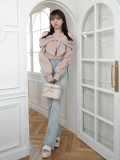 LIP SERVICE(リップサービス) |リボンオフショルロングスリーブトップス