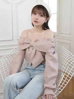 LIP SERVICE(リップサービス) |リボンオフショルロングスリーブトップス