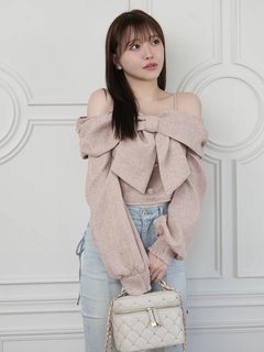 LIP SERVICE(リップサービス) |リボンオフショルロングスリーブトップス