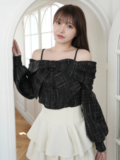 LIP SERVICE(リップサービス) |リボンオフショルロングスリーブトップス