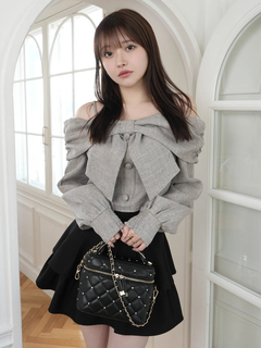 LIP SERVICE(リップサービス) |リボンオフショルロングスリーブトップス