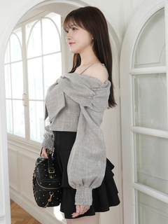 LIP SERVICE(リップサービス) |リボンオフショルロングスリーブトップス