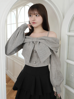 LIP SERVICE(リップサービス) |リボンオフショルロングスリーブトップス