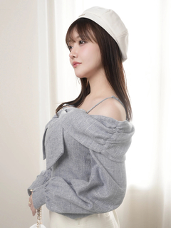 LIP SERVICE(リップサービス) |リボンオフショルロングスリーブトップス