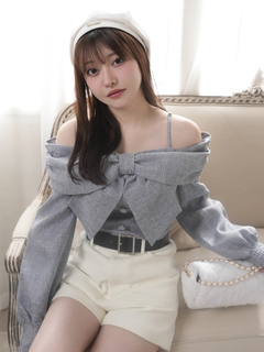 LIP SERVICE(リップサービス) |リボンオフショルロングスリーブトップス