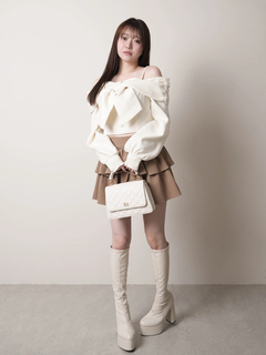 LIP SERVICE(リップサービス) |リボンオフショルロングスリーブトップス