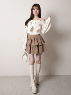 LIP SERVICE(リップサービス) |リボンオフショルロングスリーブトップス