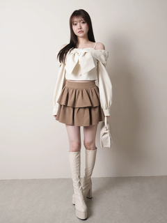 LIP SERVICE(リップサービス) |リボンオフショルロングスリーブトップス