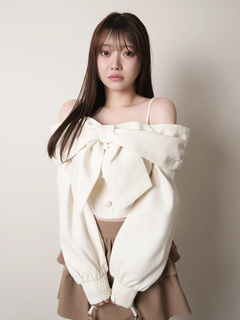 LIP SERVICE(リップサービス) |リボンオフショルロングスリーブトップス