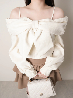 LIP SERVICE(リップサービス) |リボンオフショルロングスリーブトップス