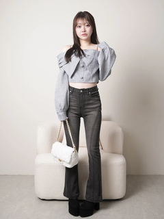 LIP SERVICE(リップサービス) |リボンオフショルロングスリーブトップス