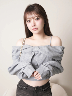 LIP SERVICE(リップサービス) |リボンオフショルロングスリーブトップス