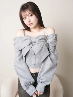 LIP SERVICE(リップサービス) |リボンオフショルロングスリーブトップス