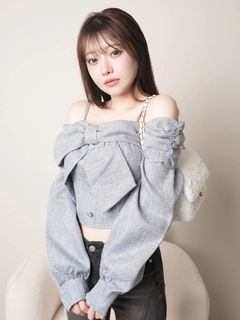 LIP SERVICE(リップサービス) |リボンオフショルロングスリーブトップス