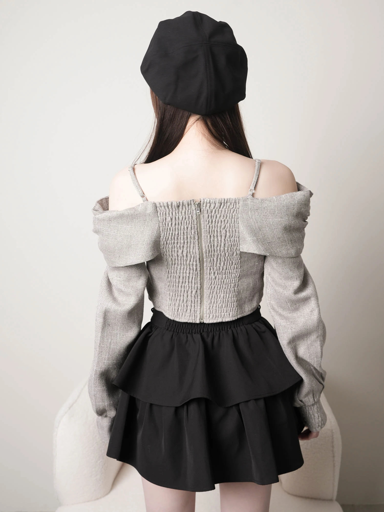 LIP SERVICE（リップサービス）｜ リボンオフショルロングスリーブ