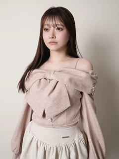 LIP SERVICE(リップサービス) |リボンオフショルロングスリーブトップス