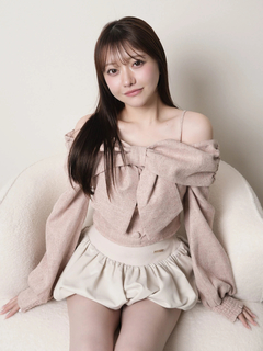 LIP SERVICE(リップサービス) |リボンオフショルロングスリーブトップス