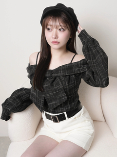 LIP SERVICE(リップサービス) |リボンオフショルロングスリーブトップス