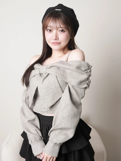 LIP SERVICE(リップサービス) |リボンオフショルロングスリーブトップス