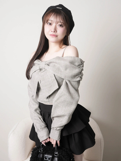 LIP SERVICE(リップサービス) |リボンオフショルロングスリーブトップス