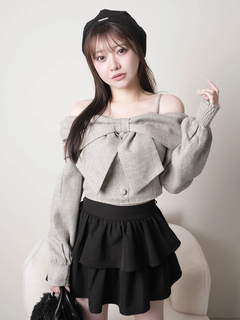 LIP SERVICE(リップサービス) |リボンオフショルロングスリーブトップス