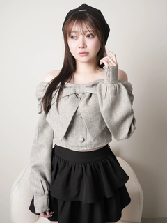 LIP SERVICE(リップサービス) |リボンオフショルロングスリーブトップス