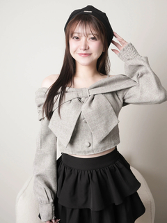 LIP SERVICE(リップサービス) |リボンオフショルロングスリーブトップス