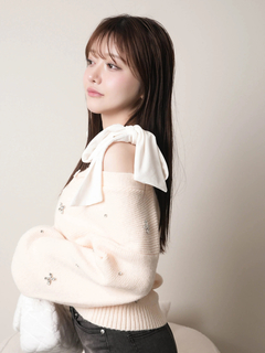 LIP SERVICE(リップサービス) |2wayリボンジュエルニット