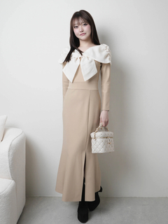 LIP SERVICE(リップサービス) |リボンオフショルバイカラーワンピース