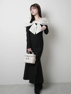 LIP SERVICE(リップサービス) |リボンオフショルバイカラーワンピース