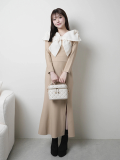 LIP SERVICE(リップサービス) |リボンオフショルバイカラーワンピース