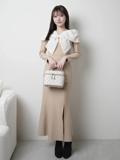 LIP SERVICE(リップサービス) |リボンオフショルバイカラーワンピース