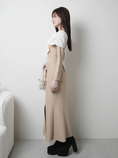 LIP SERVICE(リップサービス) |リボンオフショルバイカラーワンピース