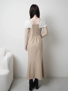 LIP SERVICE(リップサービス) |リボンオフショルバイカラーワンピース