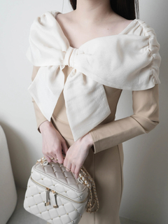 LIP SERVICE(リップサービス) |リボンオフショルバイカラーワンピース