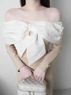 LIP SERVICE(リップサービス) |リボンオフショルバイカラーワンピース