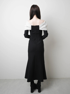 LIP SERVICE(リップサービス) |リボンオフショルバイカラーワンピース