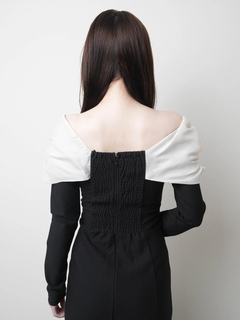 LIP SERVICE(リップサービス) |リボンオフショルバイカラーワンピース