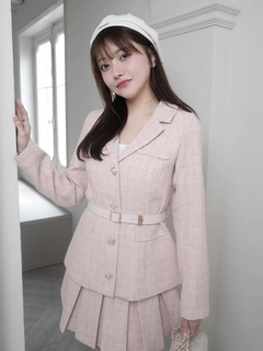 LIP SERVICE(リップサービス) |ベルト付ツイードミドルジャケット