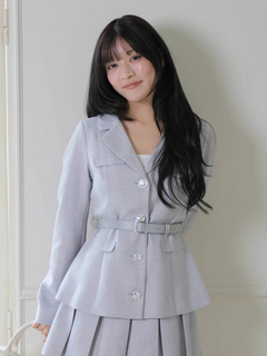 LIP SERVICE(リップサービス) |ベルト付ツイードミドルジャケット