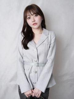 LIP SERVICE(リップサービス) |ベルト付ツイードミドルジャケット