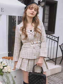 LIP SERVICE(リップサービス) |ベルト付ツイードミドルジャケット